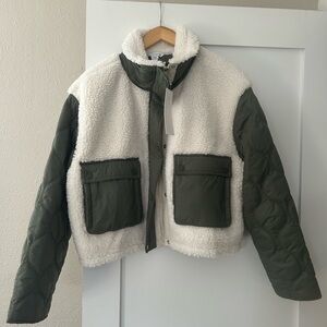 NEW! ATHLETA Fleece Hybrid Jacket Sz Medium NWT